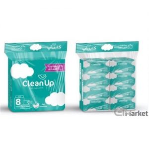 دستمال اقتصادی کلین آپ ابر 250 *2برگ 2لا 8ع